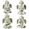 6.5" Gray Cherub Angel Outdoor Garden Statues Set Of 4